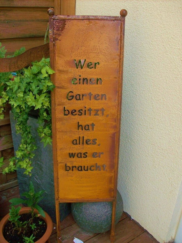 Posiwio Gartenstecker -Edelroststecker Schild/Spruchtafel (1-St) wetterfest von Posiwio