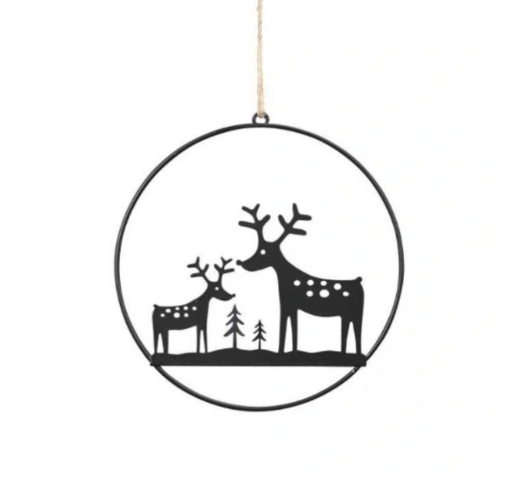 Posiwio Hängedekoration Dekoring Hirsch aus Metall D16cm Posiwio Hängedekoration Dekoring Hirsch aus Metall D16cm von Posiwio