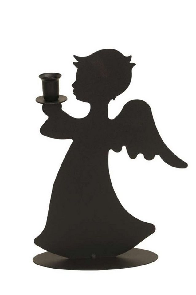 Posiwio Kerzenhalter Engel mit Kerzenhalter schwarz matt 22x9x31 cm (1 St) von Posiwio