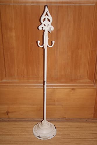 Posiwio Kranzhalter aus Metall mit 4 Haken, Weiß/Schwarz, Shabby-chic, H 75 cm von Posiwio