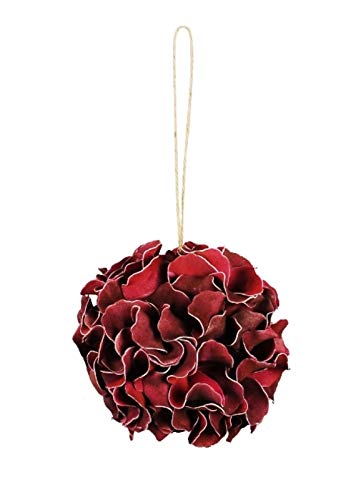 Posiwio Kugel zum Hängen Hortensie in Bordeaux D13 cm + 17 cm Hänger von Posiwio