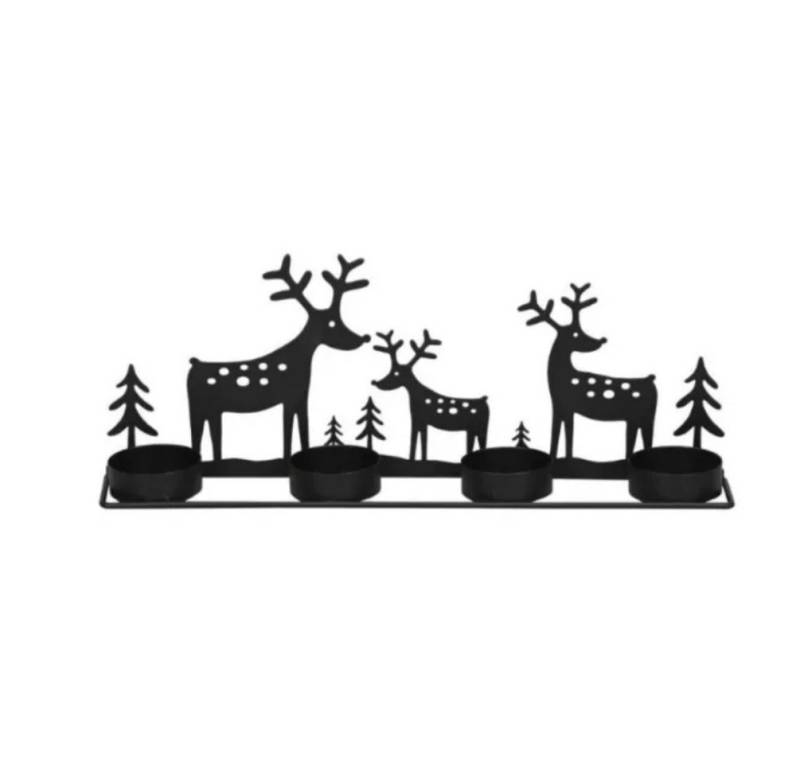 Posiwio Teelichthalter Hirsch L28cm aus Metall, aus Metall von Posiwio