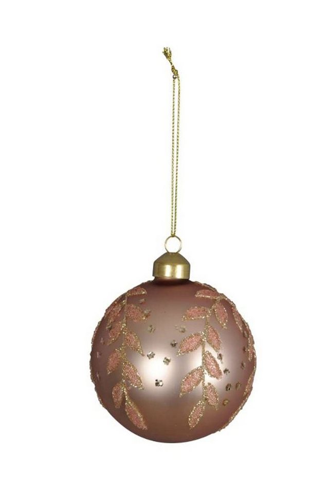 Posiwio Weihnachtsbaumkugel Posiwio* 2 x Wunderschöne Glas Christbaumkugeln rosa gold D8 cm (2 St) von Posiwio