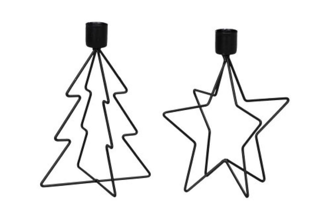 Posiwio Weihnachtsfigur 2er Set Kerzenhalter Baum und Stern (4er-Set) von Posiwio