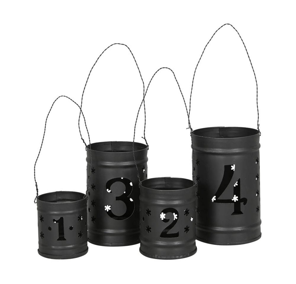 Posiwio Windlicht Hängewindlichter LIGHTS schwarz aus Metall Advent Windlichter 1-4 Adve von Posiwio