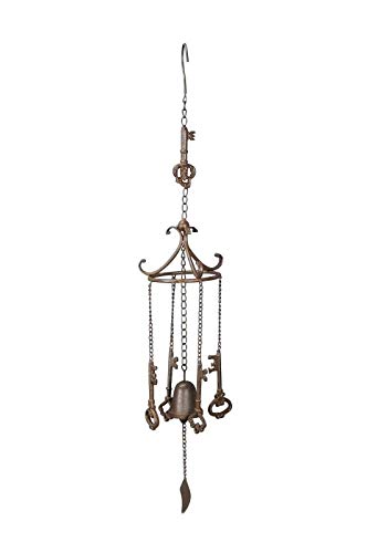 Posiwio Windspiel Glocke ALTE SCHLÜSSEL GARTENDEKO Cottage Stil GUSSEISEN NEU ANTIK Stil DR-1438 von Posiwio