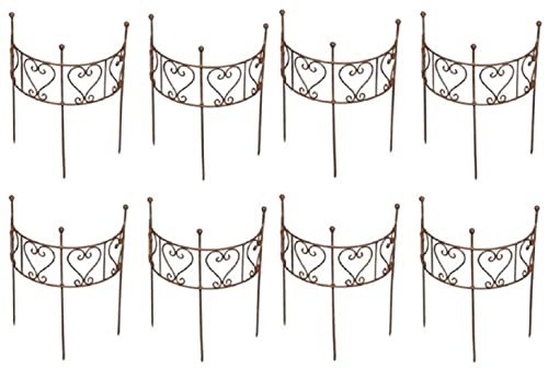 Posiwio mittleres dekoratives nostalgisches Rankgitter Rankhilfe Staudenhalter aus Metall in verschiedenen Mengeneinheiten (8), Braun, ca. 30 x 16 x 41 cm hoch von Posiwio