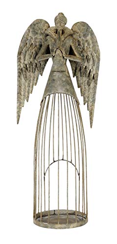 Posiwio nostalgischer stimmungsvoller Deko Engel mit Flöte als Kerzenleuchter grau antik Shabby Optik von Posiwio