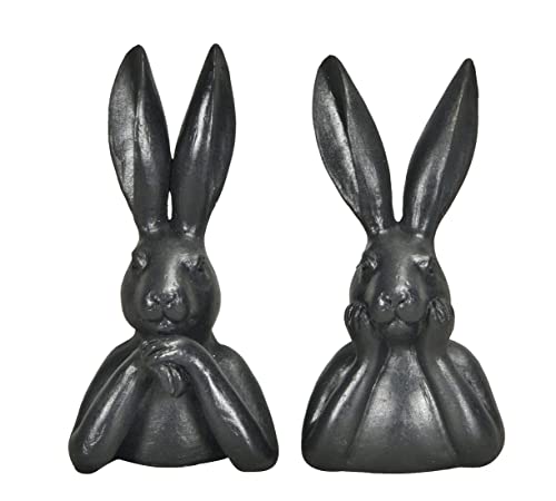 putziger origineller Kleiner Osterhase als Büste schwarz leicht glänzend im 2-er Set von Posiwio