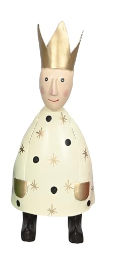 Posiwio stimmungsvolle kleine Dekofigur König mit Goldener Krone zum Stellen in 3 möglichen Farben (Creme) von Posiwio