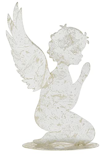 Posiwio weihnachtlicher Deko Engel sitzend oder knieend als flache Silhouette Metall silber matt-glänzend (Engel knieend) von Posiwio