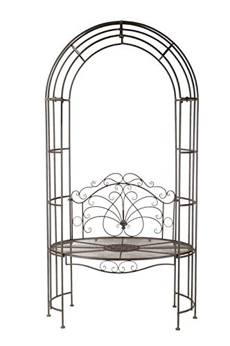 ROSENBOGEN MIT SITZBANK GARTENBANK GARTENDEKO Cozy Metall Cottage ANTIK Shabby Stil SPALIER NEU DR-1431 von Posiwio