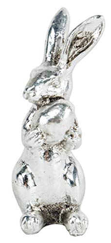 kleine niedliche putzige Mini Osterhasen mit Ei silberfarbig Preis für 2 Stück von Posiwio