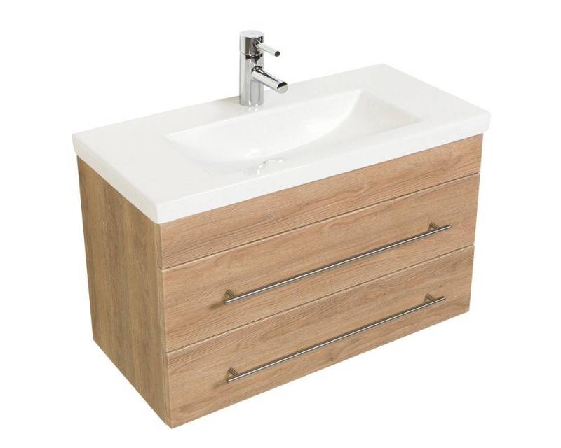 Posseik Möbel Waschtisch-Set Badmöbel Set 80 cm mit Mineralguss Becken Portus 800 SlimLine Eiche Hell Posseik Möbel Waschtisch-Set Badmöbel Set 80 cm mit Mineralguss Becken Portus 800 SlimLine Eiche Hell von Posseik Möbel