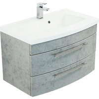 Badmöbel Luna 80 mit runder Front Beton von Posseik