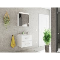 Badmöbel-Set Homeline 60 (2-teilig) weiß hochglanz inkl. Spiegelschrank mit Design LED-Lampe EEK: F von Posseik