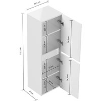 Limes Badezimmer Hochschrank 112cm  Softclose Wandmontage weiß Hgl von Posseik