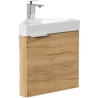 POSSEIK Waschbecken mit Unterschrank DELTA SLIMLINE eiche gold 52,0 x 37,0 x 55,0 cm von Posseik