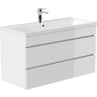 POSSEIK Waschbecken mit Unterschrank FELLINI 100 weiß glanz 100,0 x 48,0 x 58,4 cm von Posseik