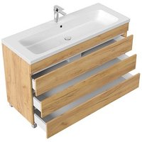 POSSEIK Waschbecken mit Unterschrank FELLINI 120 eiche gold 120,0 x 46,0 x 83,5 cm von Posseik