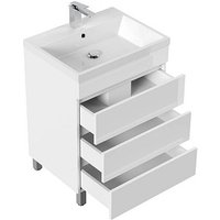 POSSEIK Waschbecken mit Unterschrank FELLINI 60 weiß glanz 60,0 x 48,0 x 83,5 cm von Posseik