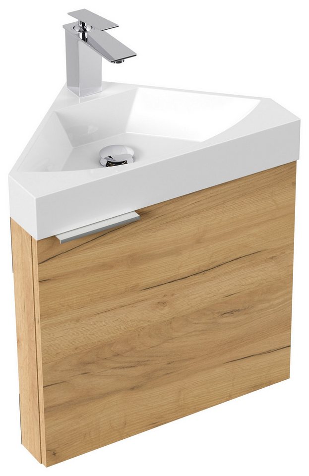 Posseik Badmöbel-Set Badezimmer Raumspar Eck-Waschplatz "Delta" Eiche Gold Posseik Badmöbel-Set Badezimmer Raumspar Eck-Waschplatz "Delta" Eiche Gold von Posseik