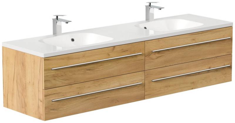 Posseik Badmöbel-Set Badmöbel Waschplatz "Geant 180 cm" Eiche Gold von Posseik