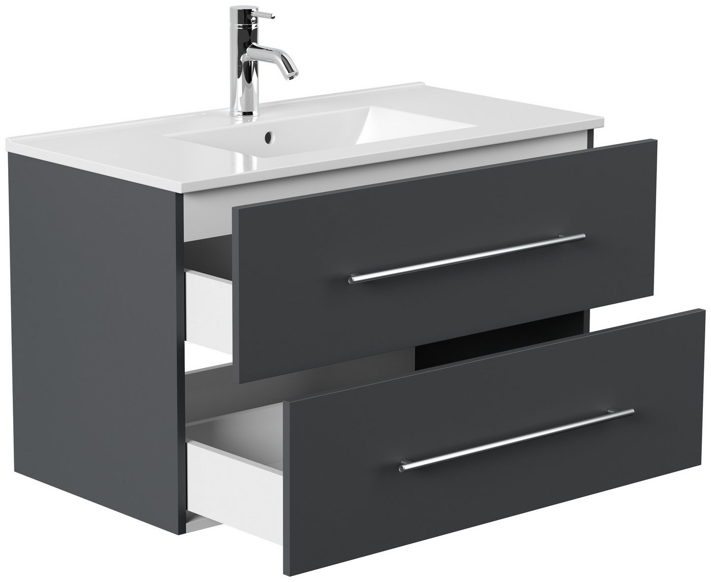 Posseik Badmöbel-Set Badmöbel Waschplatz "Homeline 90" Grafit von Posseik