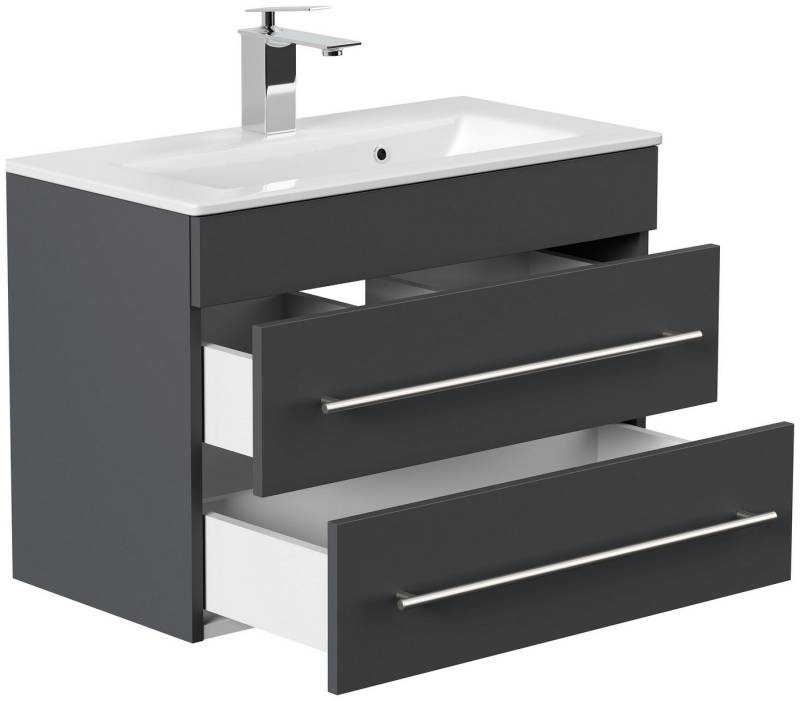 Posseik Badmöbel-Set Badmöbel Waschplatz "Portus 700 SlimLine" 70 cm Grafit von Posseik