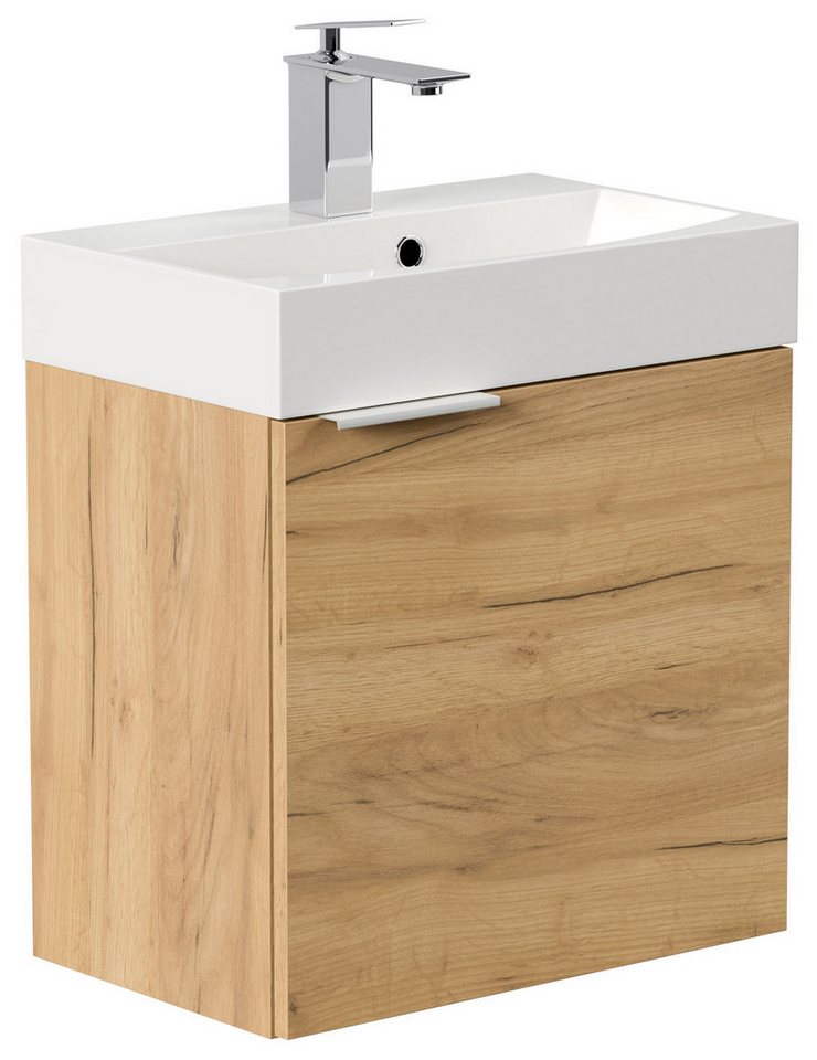 Posseik Badmöbel-Set Gäste WC Raumspar-Waschplatz "Cubi 50 cm" Eiche Gold Posseik Badmöbel-Set Gäste WC Raumspar-Waschplatz "Cubi 50 cm" Eiche Gold von Posseik