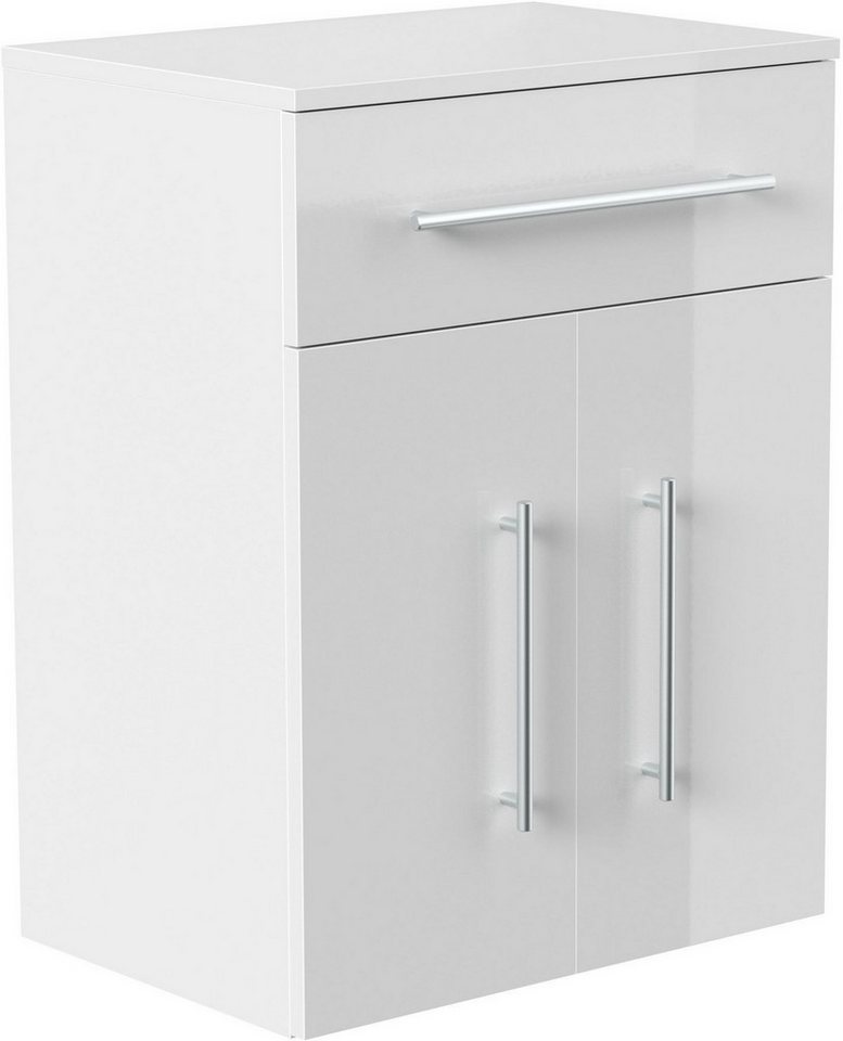 Posseik Hängeschrank Badezimmer Midischrank "Levana XL" Weiß Hochglanz 53 cm von Posseik