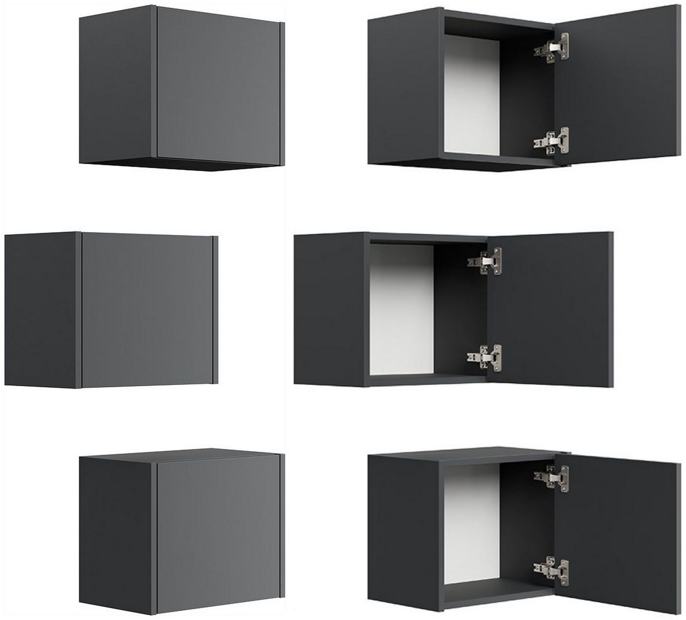 Posseik Hängeschrank Badschränke im 3er-Set "Limes" variable Montage Grafit von Posseik