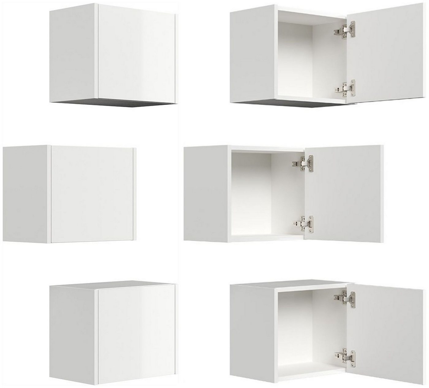 Posseik Hängeschrank Badschränke im 3er-Set "Limes" variable Montage Weiß Hochglanz von Posseik