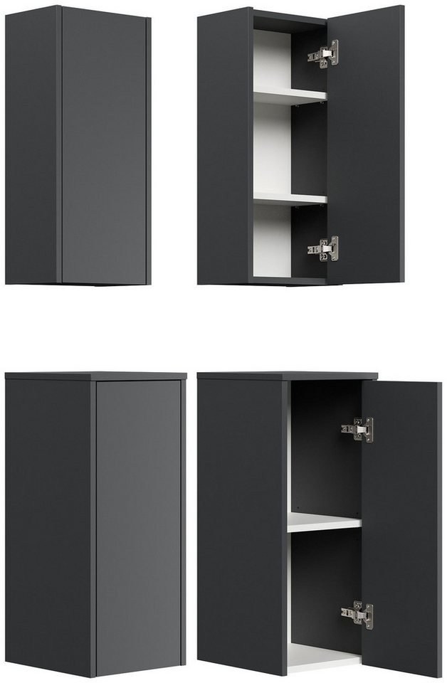 Posseik Hängeschrank Badschrank im 2er-Set "Limes" Grafit von Posseik