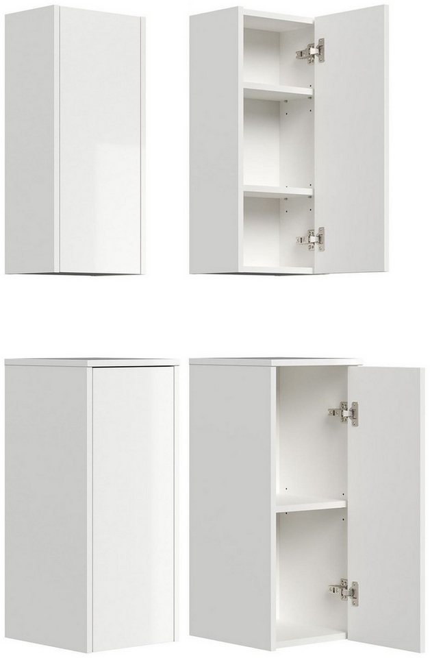 Posseik Hängeschrank Badschrank im 2er-Set "Limes" Weiß Hochglanz Posseik Hängeschrank Badschrank im 2er-Set "Limes" Weiß Hochglanz von Posseik