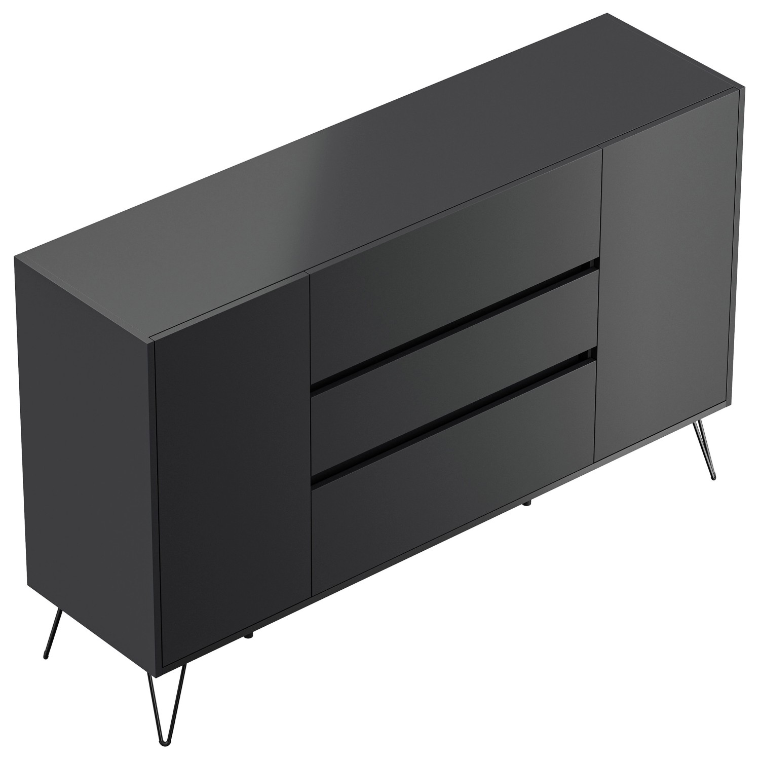 Posseik Sideboard Industrial O 3 Schubladen 2 Türen 155 cm Grafit Posseik Sideboard Industrial O 3 Schubladen 2 Türen 155 cm Grafit von Posseik