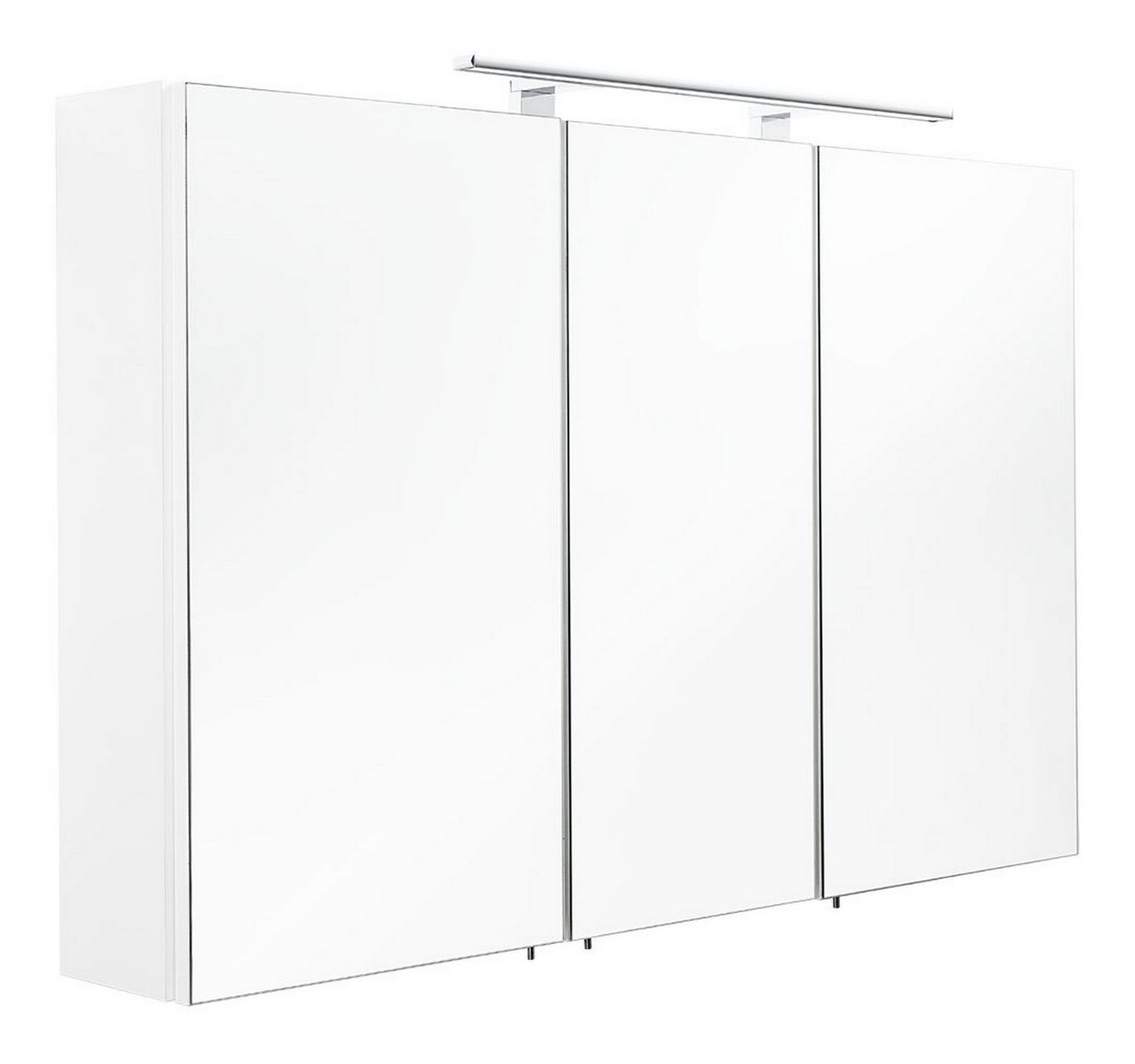 Posseik Spiegelschrank Badezimmer Spiegelschrank 3-türig/ LED-Beleuchtung/ Weiß von Posseik