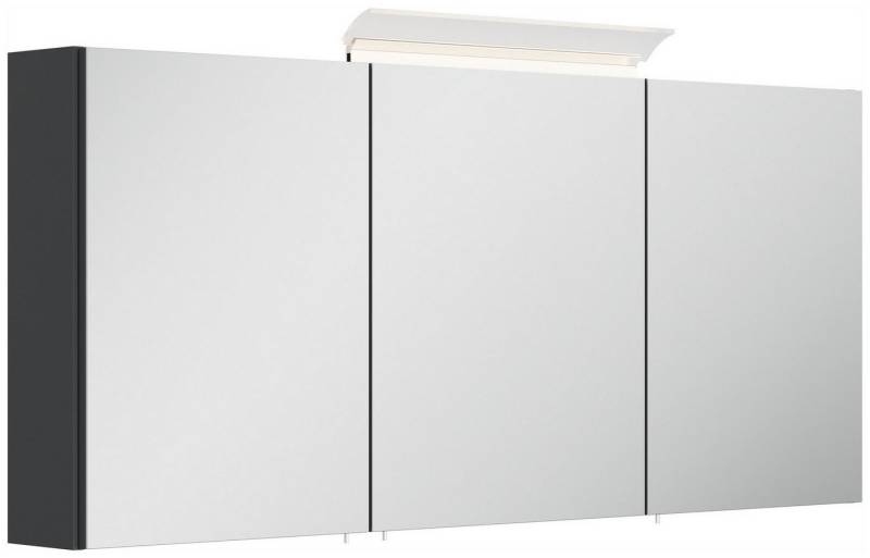 Posseik Spiegelschrank Badezimmer Spiegelschrank 3-türig LED-Acryllampe 140cm Grafit von Posseik