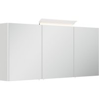 Spiegelschrank 140cm inkl. Design LED-Lampe und Glasböden weiss hochglanz von Posseik