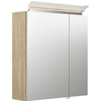 Spiegelschrank 60 inklusive LED-Acrylglaslampe eiche hell EEK: F von Posseik