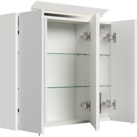 Spiegelschrank 75cm inkl. Design LED-Lampe und Glasböden weiss hochglanz von Posseik