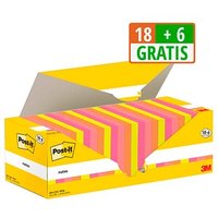 18 + 6 GRATIS: Post-it® Haftnotizen farbsortiert, 18 Blöcke + GRATIS 6 Blöcke von Post-it®