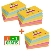 2 + 1 GRATIS: Post-it® Super Sticky Carnival Haftnotizen extrastark farbsortiert 2x 6 Blöcke + GRATIS 1x 6 Blöcke von Post-it®