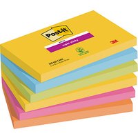Post-it® Super Sticky Notes Carnival Haftnotizen extrastark 6556SR farbsortiert, 6 Blöcke von Post-it®