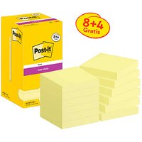 8 + 4 GRATIS: Post-it® Super Sticky Haftnotizen extrastark gelb, 8 Blöcke + GRATIS 4 Blöcke von Post-it®