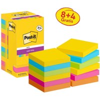 Post-it® Carnival Haftnotizen extrastark farbsortiert 8 Blöcke + GRATIS 4 Blöcke von Post-it®