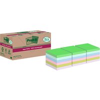 Post-it® Super Sticky Recycling Notes Haftnotizen extrastark farbsortiert, 18 Blöcke von Post-it®