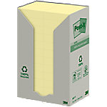 Post-it Haftnotizen PEFC zertifiziert Recycelt 100% 51 x 38 mm Kanariengelb 24 Blöcke à 100 Blatt von Post-it