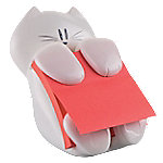 Post-it Haftnotizenspender CAT mit Super Sticky Z-Notes Haftnotizen Mohnrot 90 Blatt von Post-it