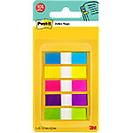 Post-it Index-Haftstreifen Farbig sortiert Blanko 1,19 x 4,32 cm 5 Stück à 20 Streifen von Post-it